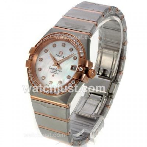 Best UK Omega Constellation Automatic Fake Watch With White Dial For Women