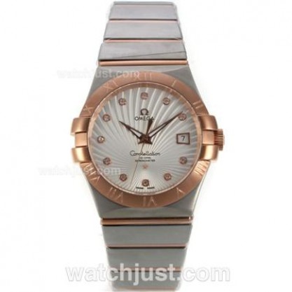 Perfect UK Omega Constellation Automatic Replica Watch With White Dial For Women