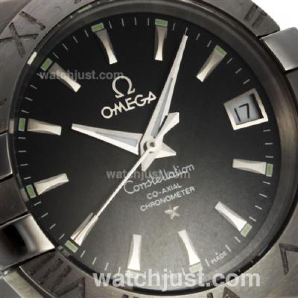Cheap UK Omega Constellation Automatic Fake Watch With Black Dial For Men