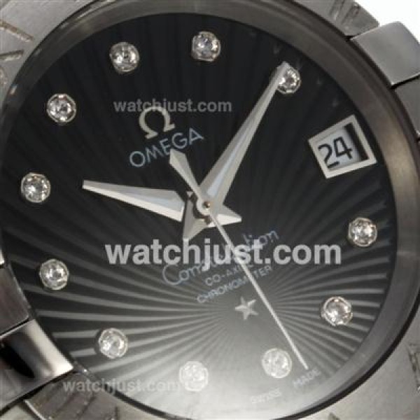Best UK Omega Constellation Automatic Replica Watch With Black Dial For Men
