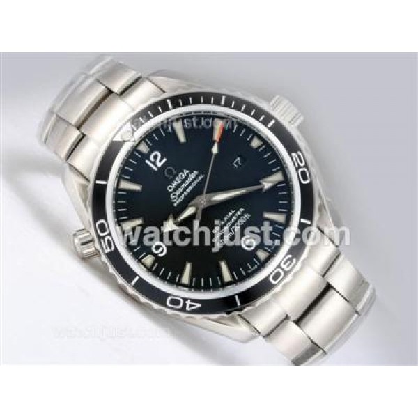 AAA Quality UK Sale Omega Seamaster Automatic Fake Watch With Black Dial For Men