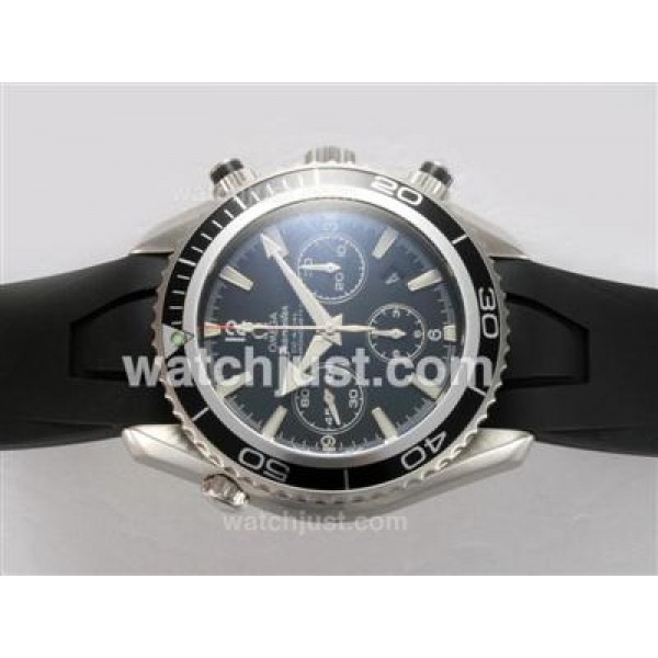 Cheap UK Sale Omega Seamaster Automatic Fake Watches With Black Dials For Men
