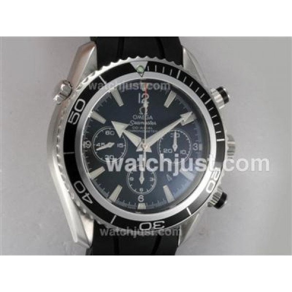 Cheap UK Sale Omega Seamaster Automatic Fake Watches With Black Dials For Men