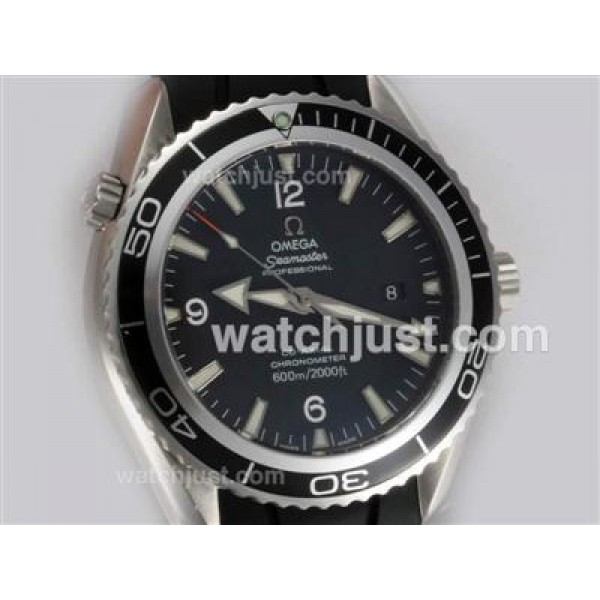 Waterproof UK Sale Omega Seamaster Automatic Fake Watch With Black Dial For Men