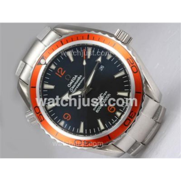 AAA Best UK Sale Omega Seamaster Automatic Fake Watch With Black Dial For Men