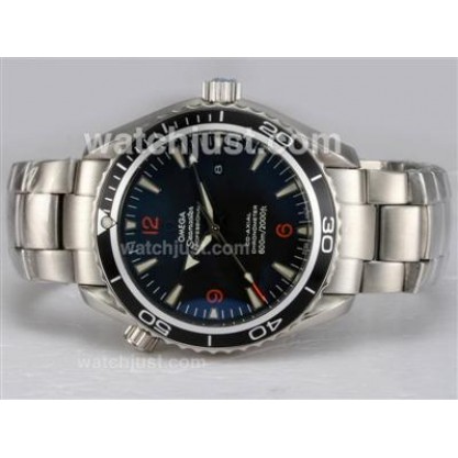 Swiss Made UK Sale Omega Seamaster Automatic Replica Watch With Black Dial For Men