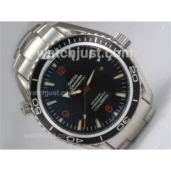 Swiss Made UK Sale Omega Seamaster Automatic Replica Watch With Black Dial For Men