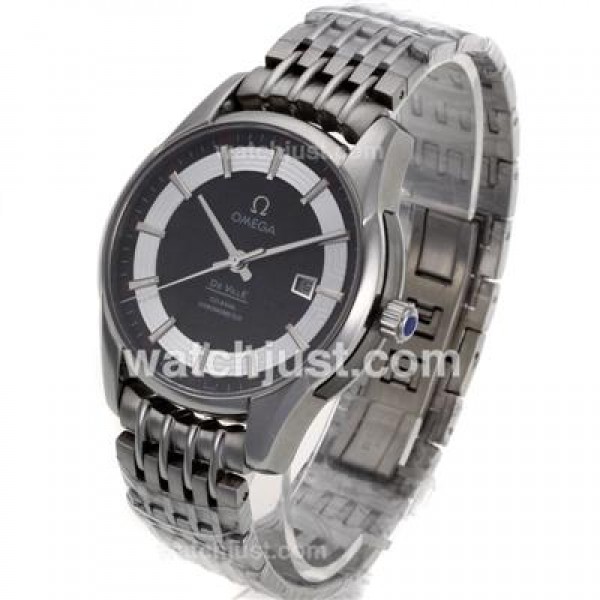 Best UK Sale Omega Hour Vision Automatic Fake Watch With Black And White Dial For Men