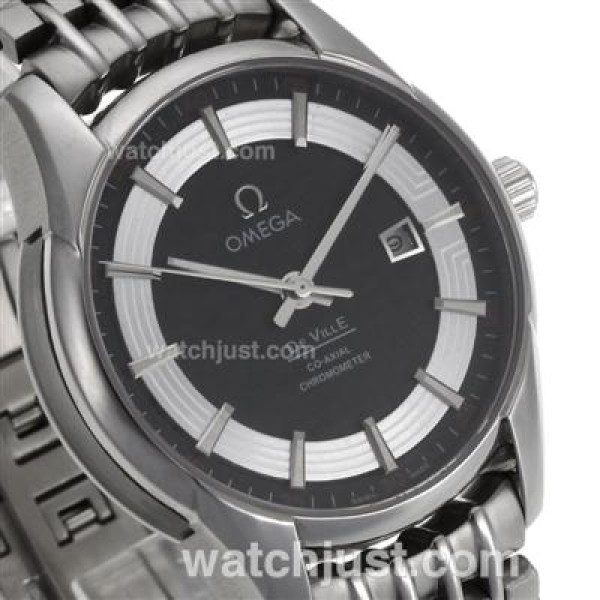 Best UK Sale Omega Hour Vision Automatic Fake Watch With Black And White Dial For Men