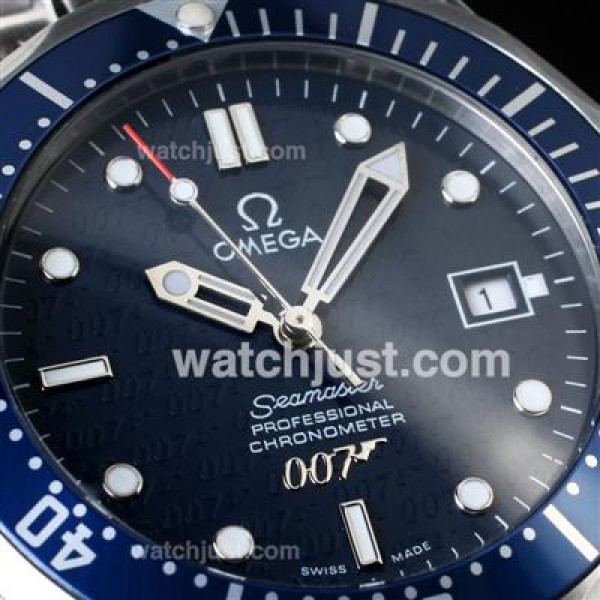 Good Quality UK Sale Omega Seamaster Automatic Fake Watch With Black Dial For Men