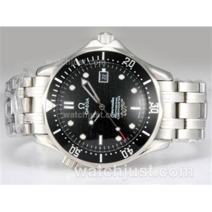 Waterproof UK Sale Omega Seamaster Automatic Fake Watch With Black Dial For Men