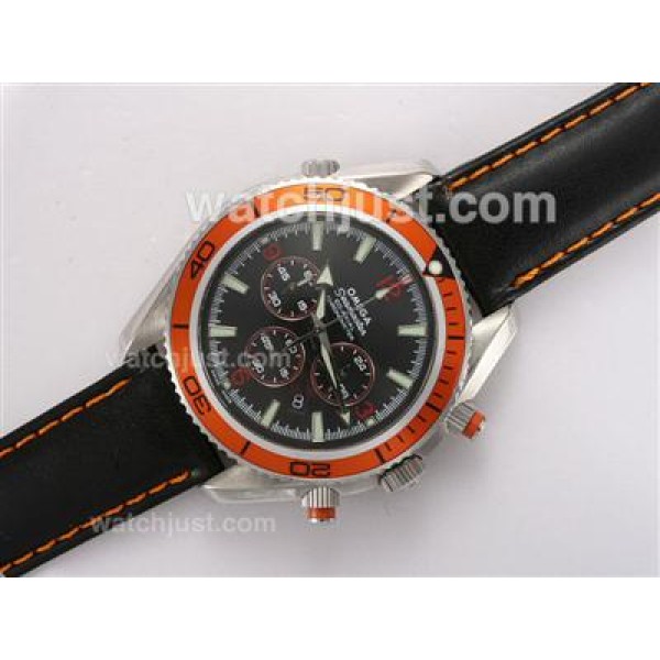 Good Quality UK Omega Seamaster Automatic Fake Watch With Black Dial For Men