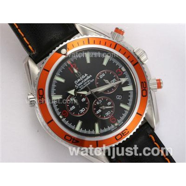 Good Quality UK Omega Seamaster Automatic Fake Watch With Black Dial For Men