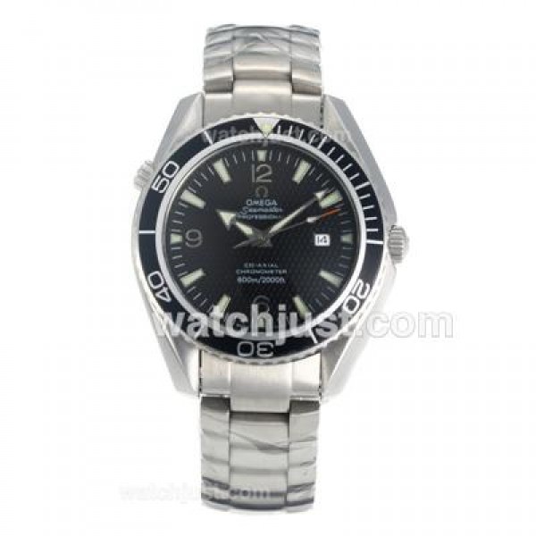 Good Quality UK Sale Omega Seamaster Automatic Fake Watch With Black Dial For Men