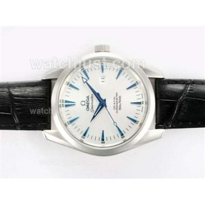 Perfect UK Sale Omega Seamaster Automatic Replica Watch With White Dial For Men