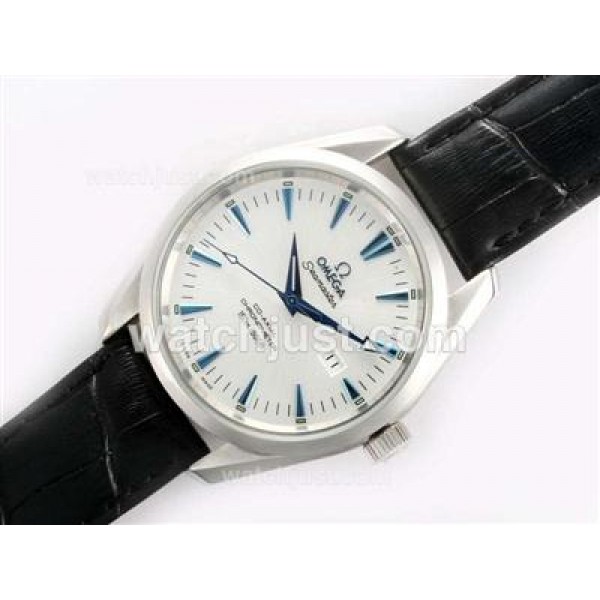 Perfect UK Sale Omega Seamaster Automatic Replica Watch With White Dial For Men