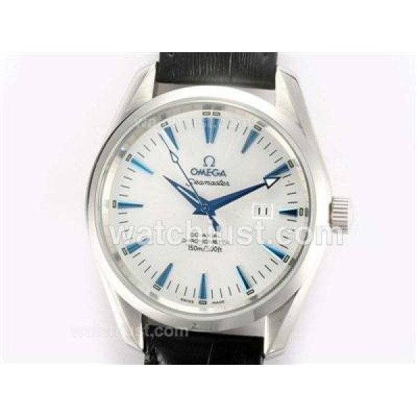 Perfect UK Sale Omega Seamaster Automatic Replica Watch With White Dial For Men