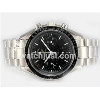 Quality UK Sale Omega Speedmaster Automatic Replica Watch With Black Dial For Men