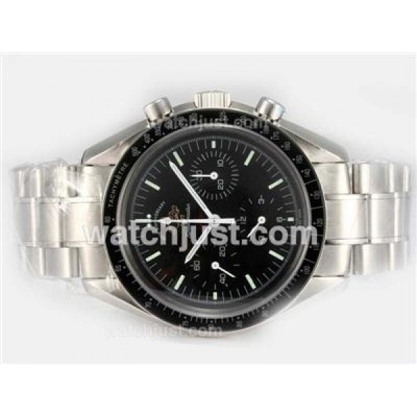 Quality UK Sale Omega Speedmaster Automatic Replica Watch With Black Dial For Men