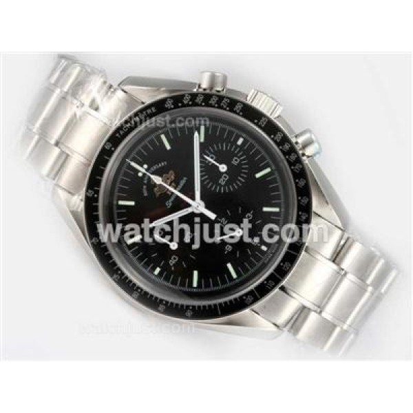 Quality UK Sale Omega Speedmaster Automatic Replica Watch With Black Dial For Men