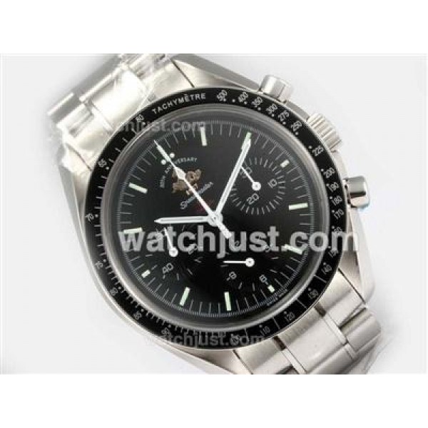 Quality UK Sale Omega Speedmaster Automatic Replica Watch With Black Dial For Men