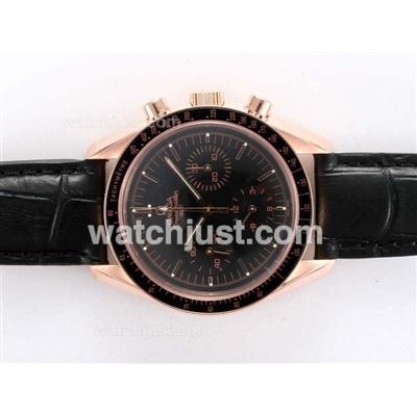 Best UK Sale Omega Speedmaster Automatic Fake Watch With Black Dial For Men