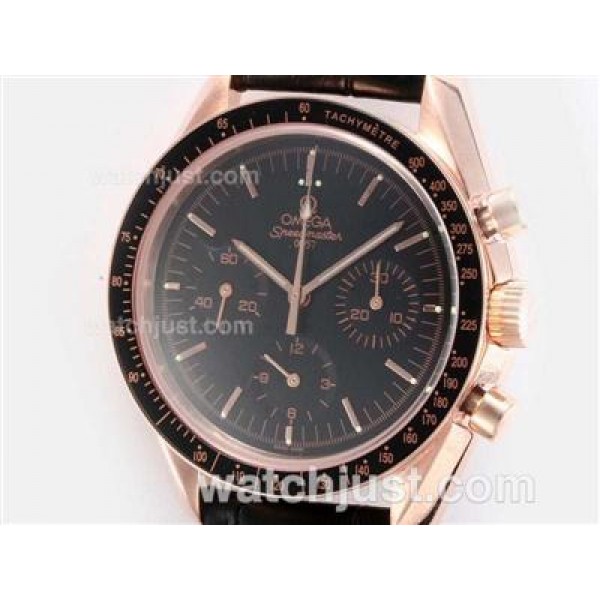 Best UK Sale Omega Speedmaster Automatic Fake Watch With Black Dial For Men