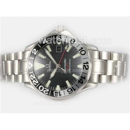 Practical UK Sale Omega Seamaster Automatic Replica Watches With Black Dials For Men