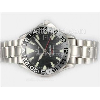 Practical UK Sale Omega Seamaster Automatic Replica Watch With Black Dial For Men