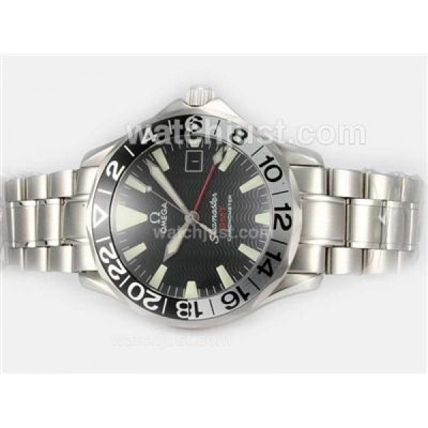 Practical UK Sale Omega Seamaster Automatic Replica Watches With Black Dials For Men