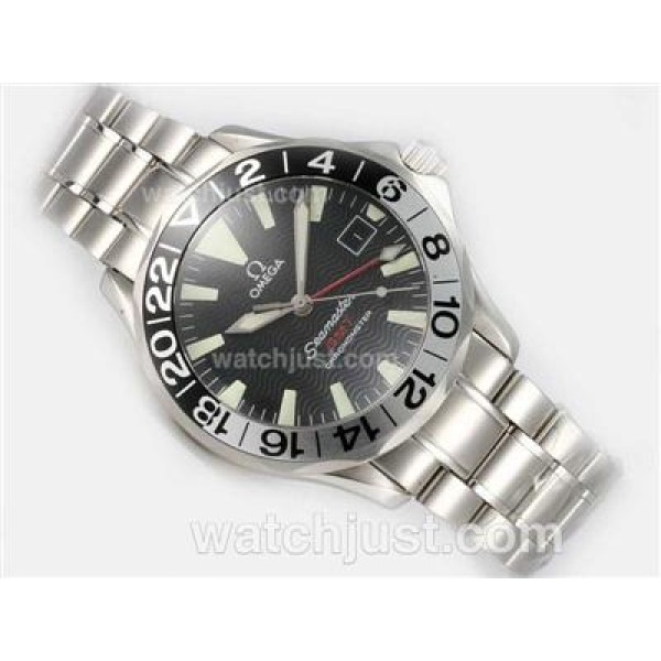 Practical UK Sale Omega Seamaster Automatic Replica Watch With Black Dial For Men