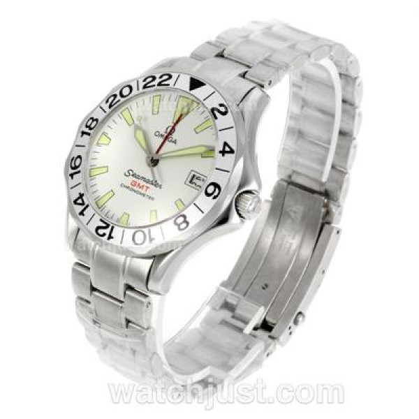 Practical UK Sale Omega Seamaster Automatic Fake Watch With White Dial For Men