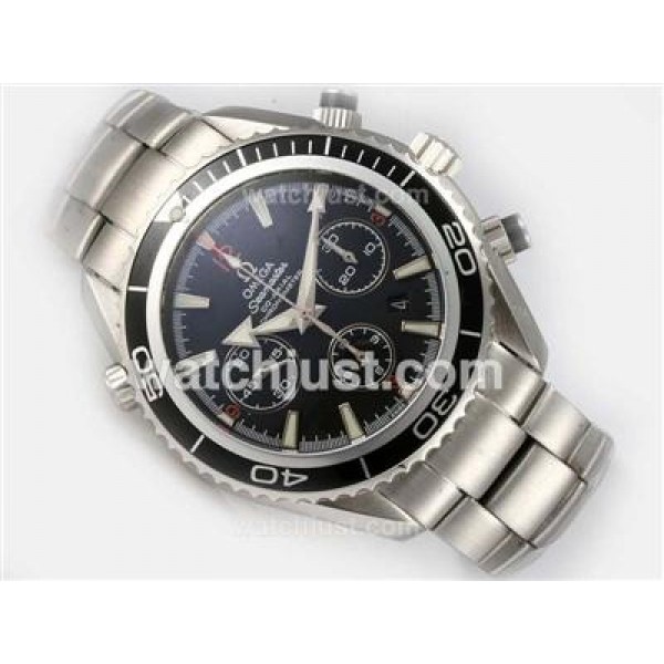 Practical UK Sale Omega Seamaster Automatic Fake Watch With Black Dial For Men