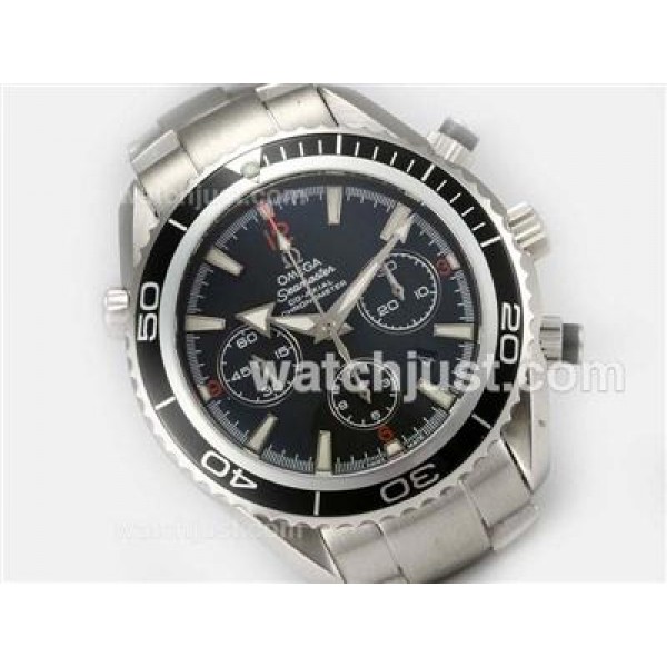 Practical UK Sale Omega Seamaster Automatic Fake Watch With Black Dial For Men