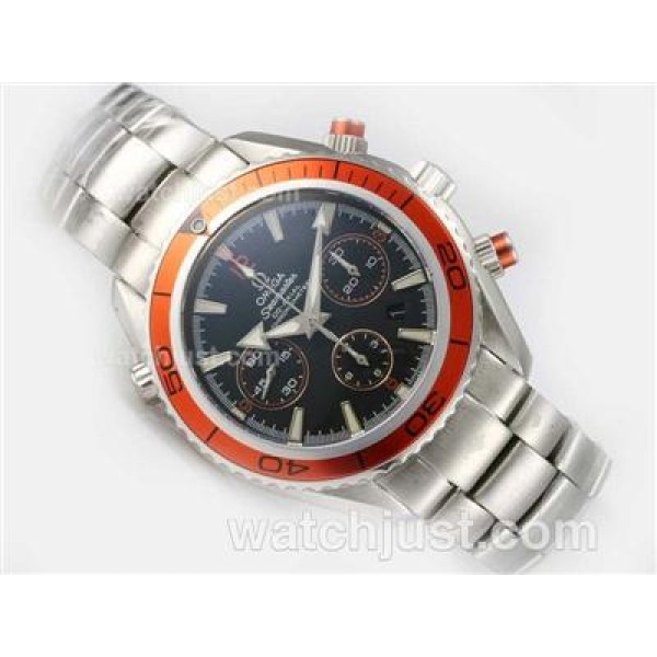 Waterproof UK Sale Omega Seamaster Automatic Replica Watch With Black Dial For Men