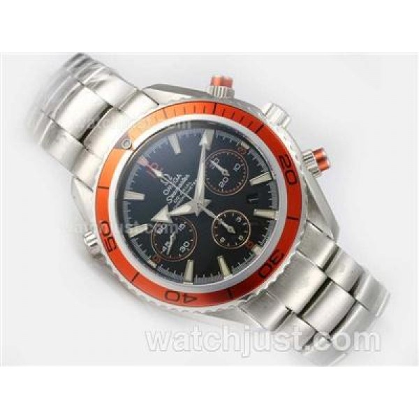 Waterproof UK Sale Omega Seamaster Automatic Replica Watches With Black Dials For Men