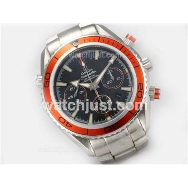 Waterproof UK Sale Omega Seamaster Automatic Replica Watches With Black Dials For Men