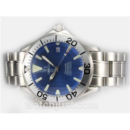 Cheap UK Sale Omega Seamaster Automatic Fake Watches With Blue Dials For Men