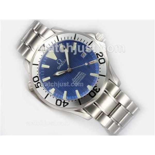 Cheap UK Sale Omega Seamaster Automatic Fake Watches With Blue Dials For Men