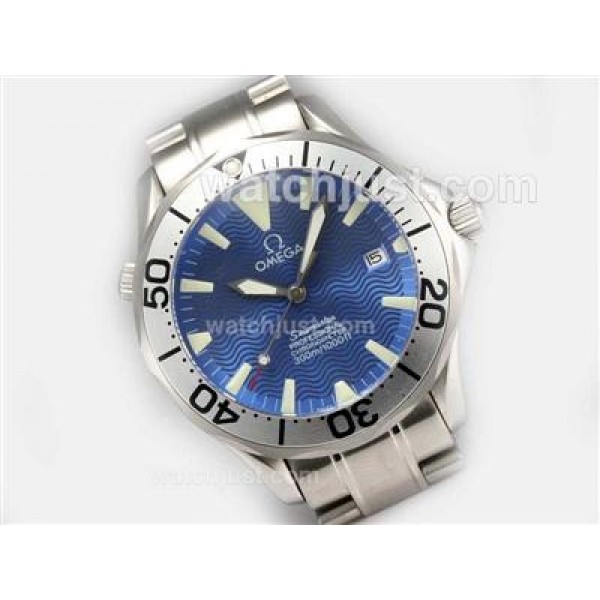 Cheap UK Sale Omega Seamaster Automatic Fake Watches With Blue Dials For Men