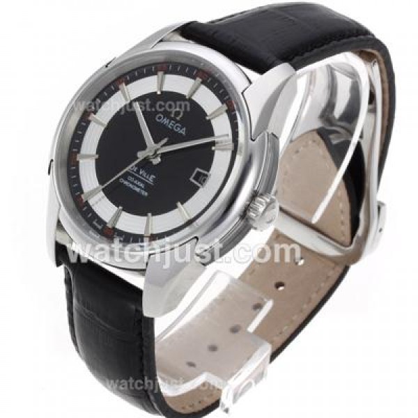 Swiss Made UK Sale Omega Hour Vision Automatic Replica Watch With Black And Silvery Dial For Men