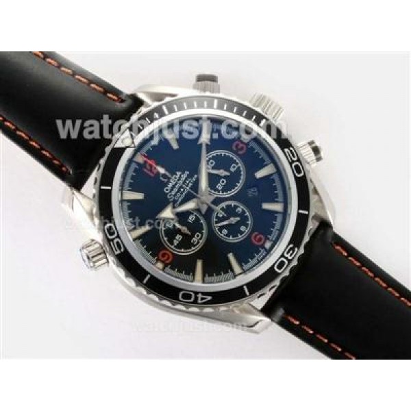 Waterproof UK Sale Omega Seamaster Automatic Fake Watch With Black Dial For Men