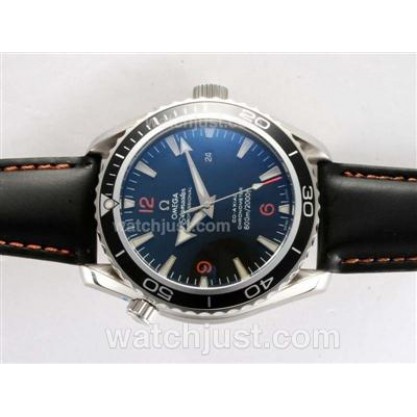 1:1 Perfect UK Sale Omega Seamaster Automatic Fake Watch With Black Dial For Men