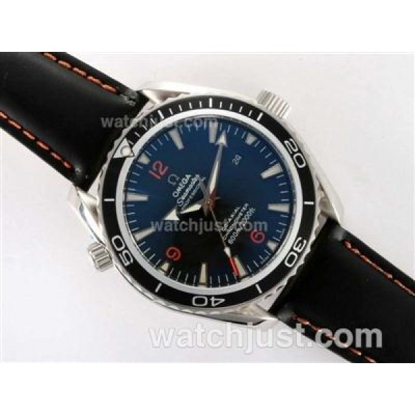 1:1 Perfect UK Sale Omega Seamaster Automatic Fake Watch With Black Dial For Men