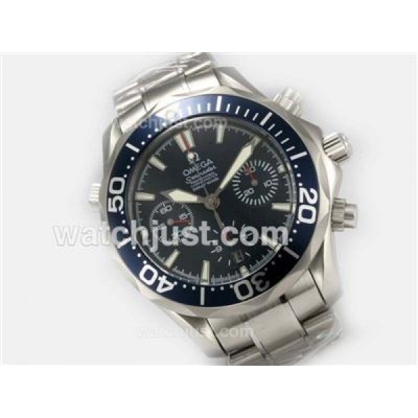 Waterproof UK Sale Omega Seamaster Automatic Replica Watch With Black Dial For Men