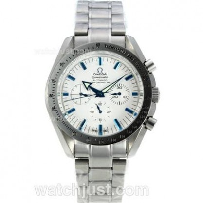 Best UK Sale Omega Speedmaster Automatic Fake Watch With White Dial For Men