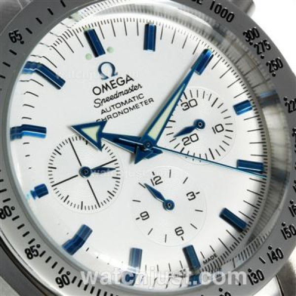 Best UK Sale Omega Speedmaster Automatic Fake Watch With White Dial For Men