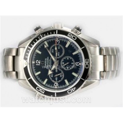 AAA Perfect UK Sale Omega Seamaster Automatic Replica Watch With Black Dial For Men