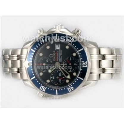 Practical UK Sale Omega Seamaster Automatic Fake Watches With Black Dials For Men