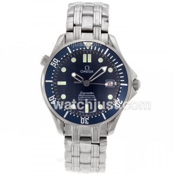 Cheap UK Sale Omega Seamaster Automatic Replica Watch With Blue Dial For Men